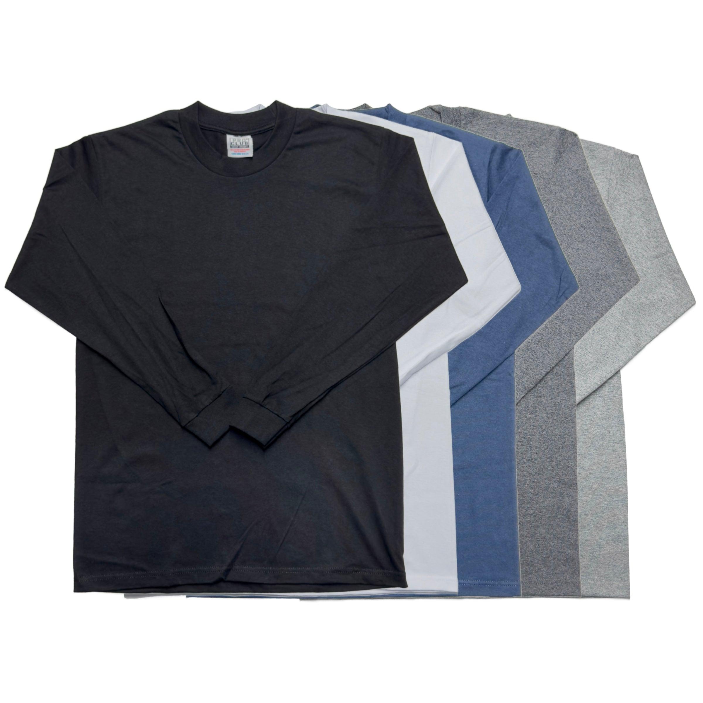 Pro Club Men's Heavyweight Cotton Long Sleeve Crew Neck T-Shirt - AI Fashion Mart