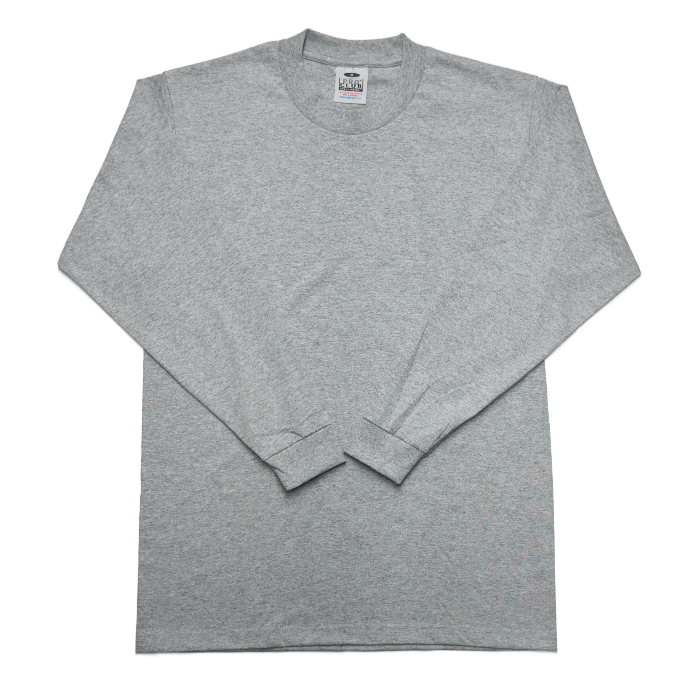 Pro Club Men's Heavyweight Cotton Long Sleeve Crew Neck T-Shirt - AI Fashion Mart