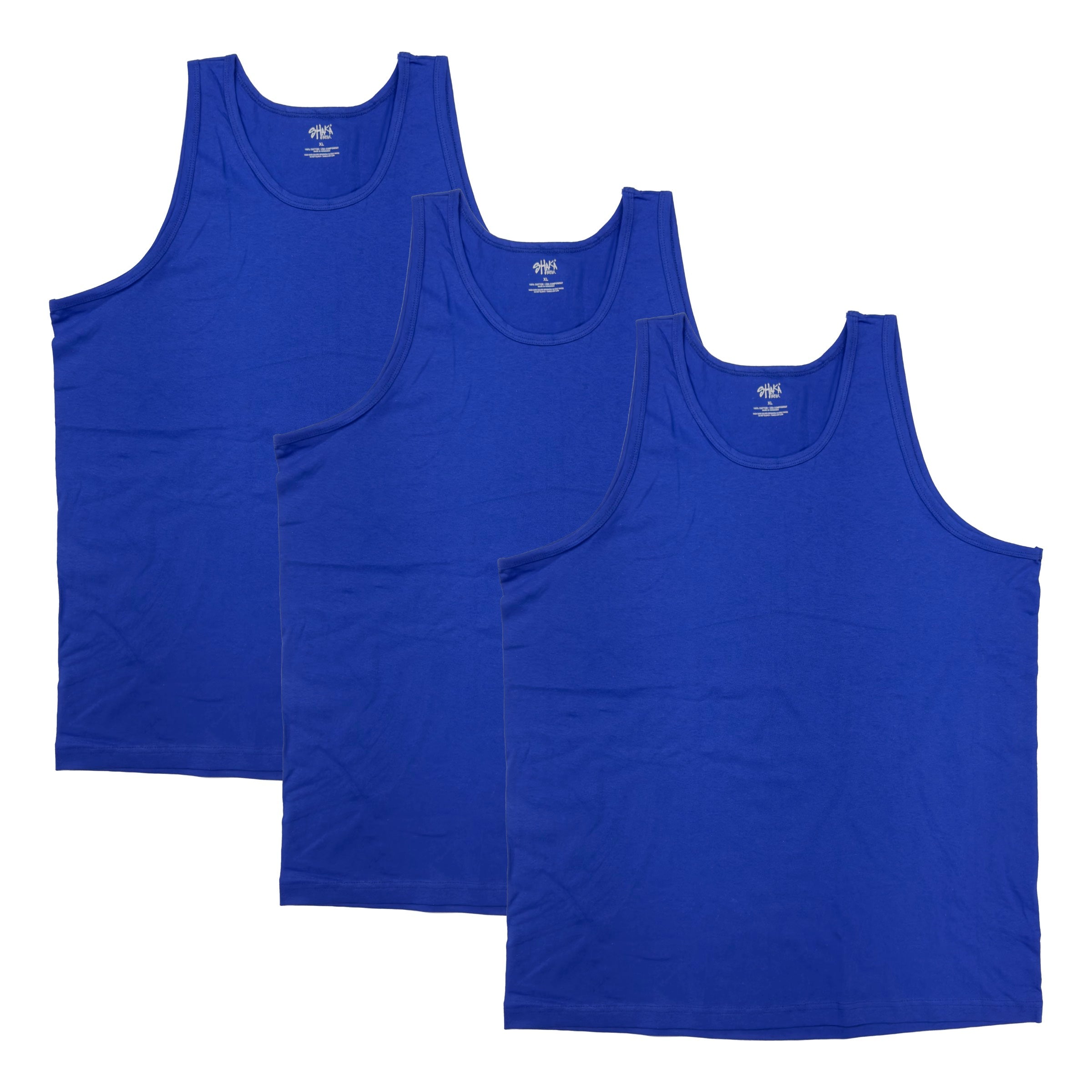 Shaka Wear men's heavyweight 6.0 oz tank top detail shot highlighting dense fabric texture and weight