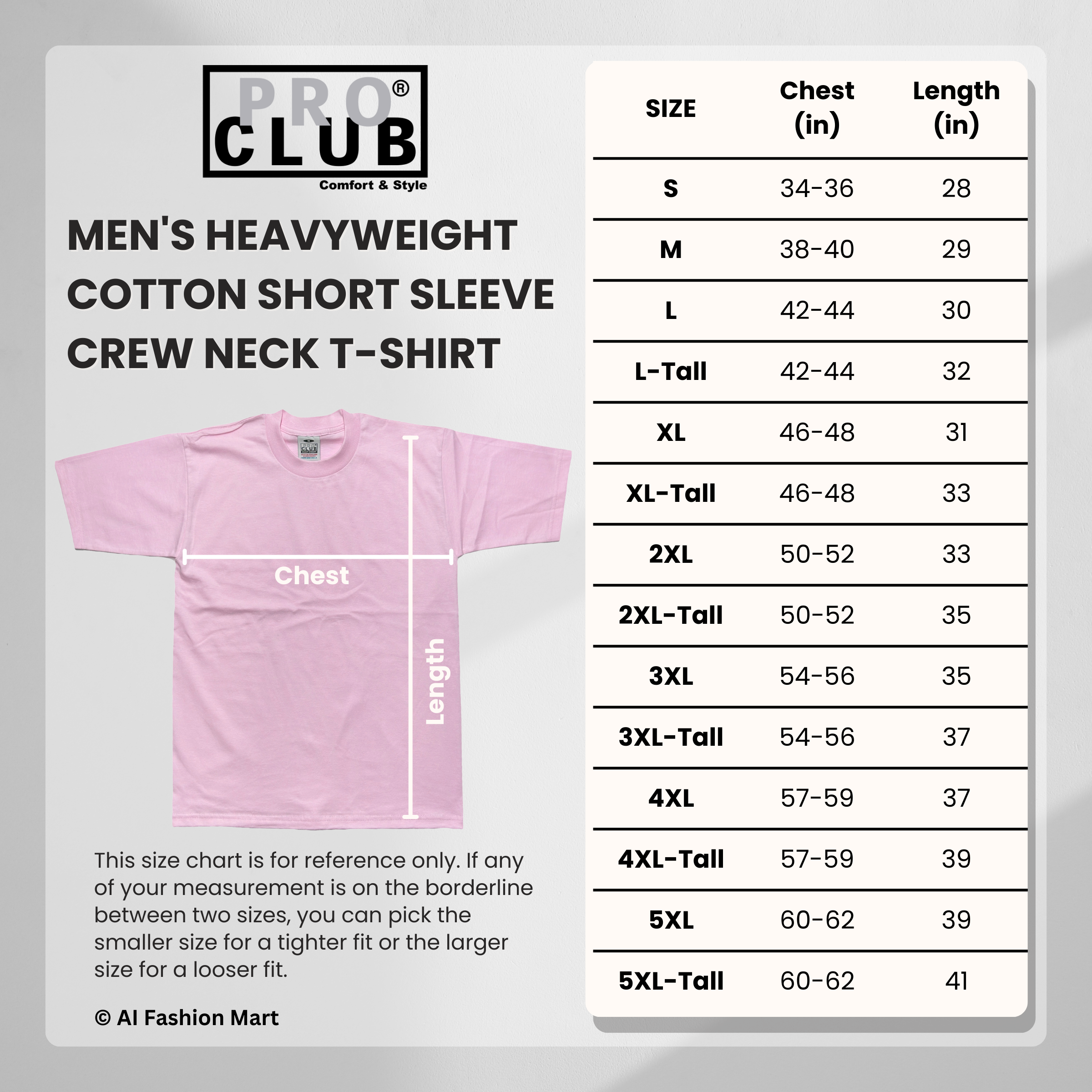 Pro Club Men's Heavyweight Cotton Short Sleeve Crew Neck T-Shirt (Pink/Sky Blue/Purple)