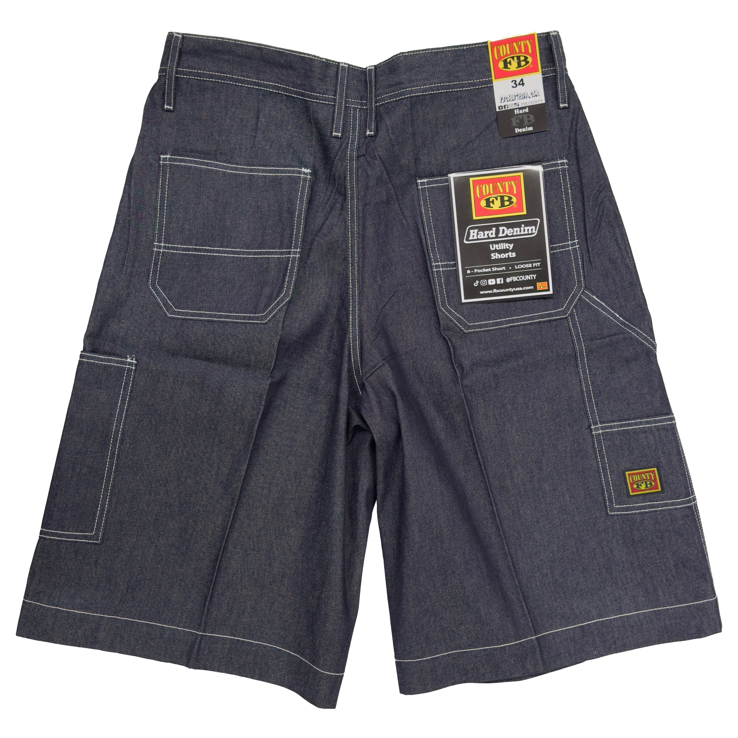 FB County Hard Denim Utility Shorts