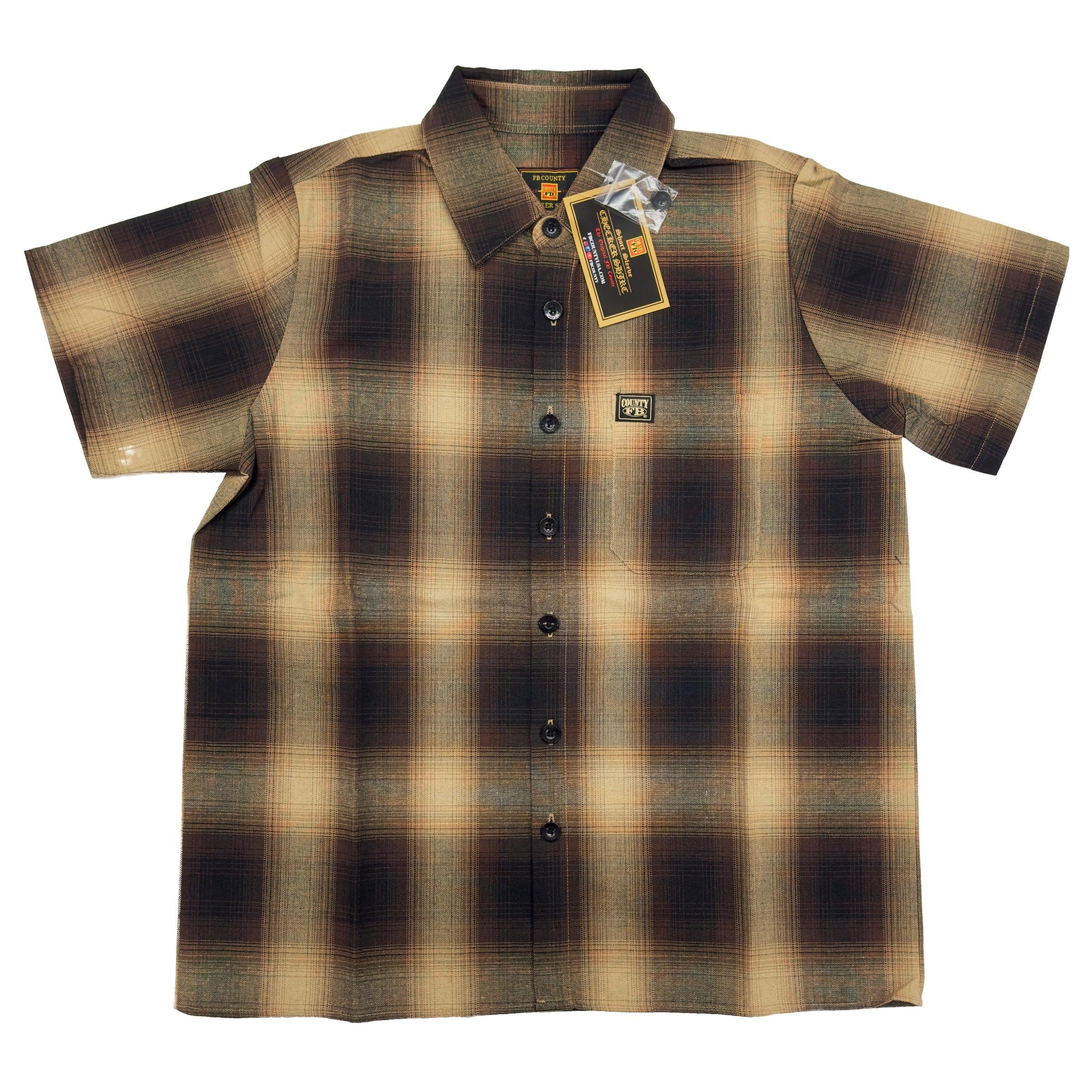 FB County Short Sleeve Checker Flannel Shirt - AI Fashion Mart