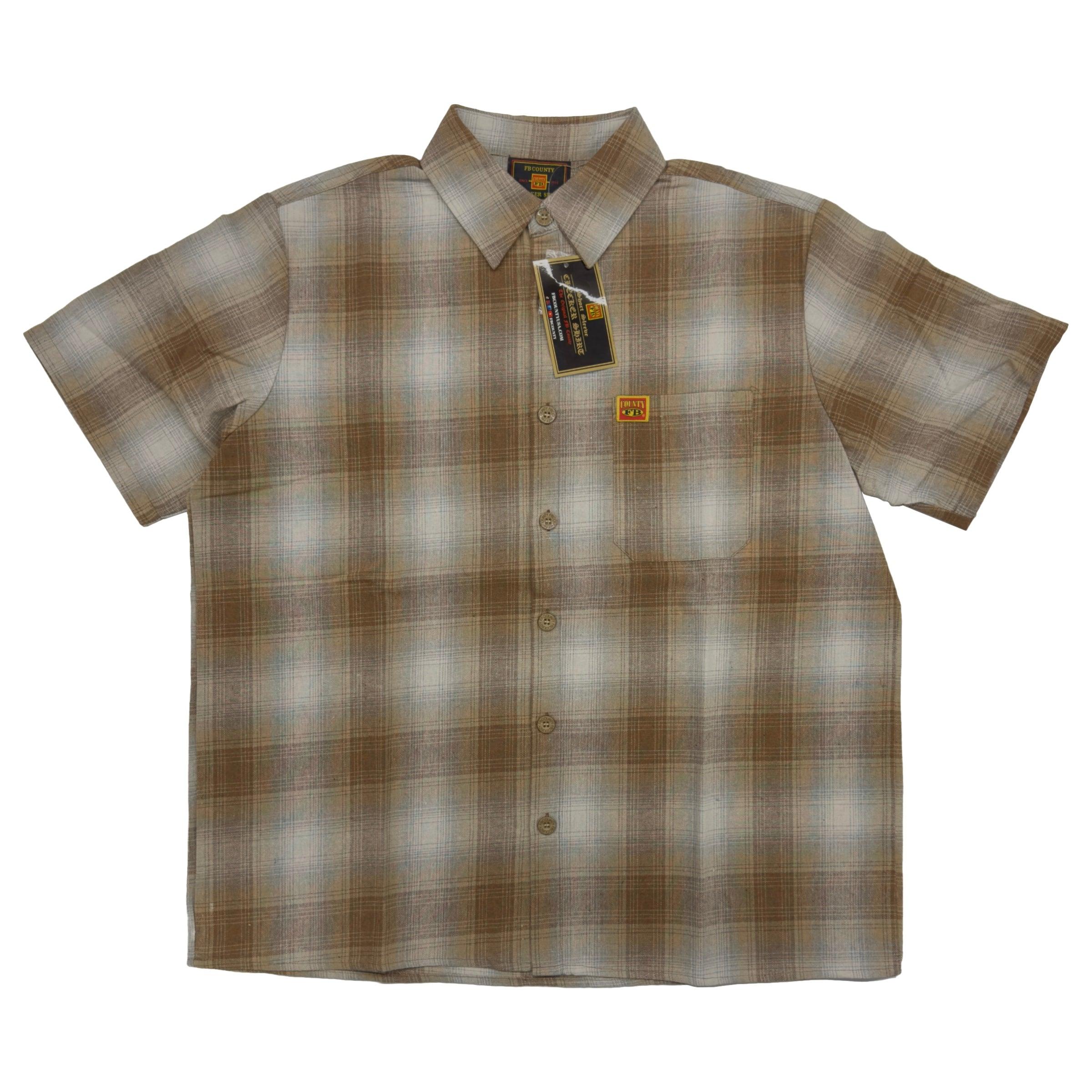 FB County Short Sleeve Checker Flannel Shirt - AI Fashion Mart