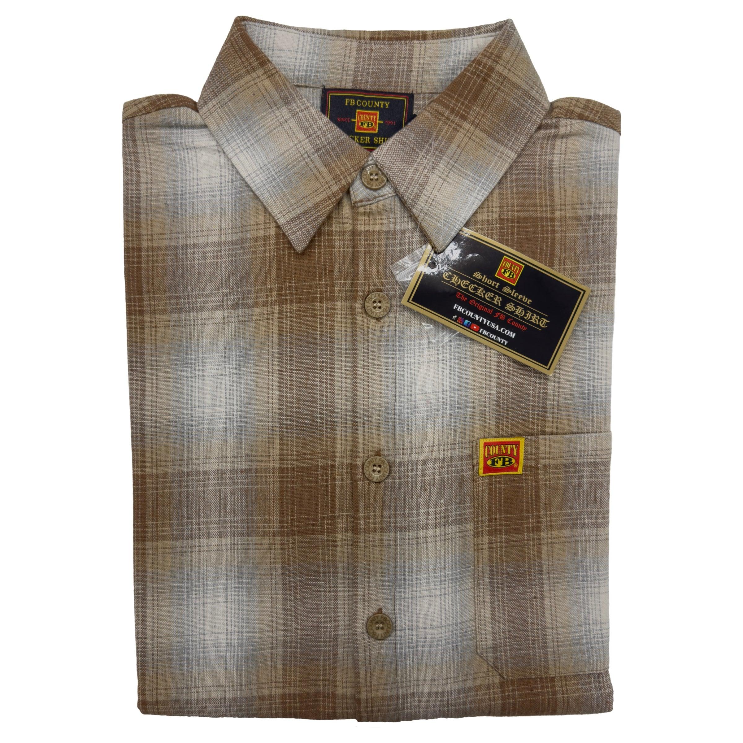 FB County Short Sleeve Checker Flannel Shirt - AI Fashion Mart