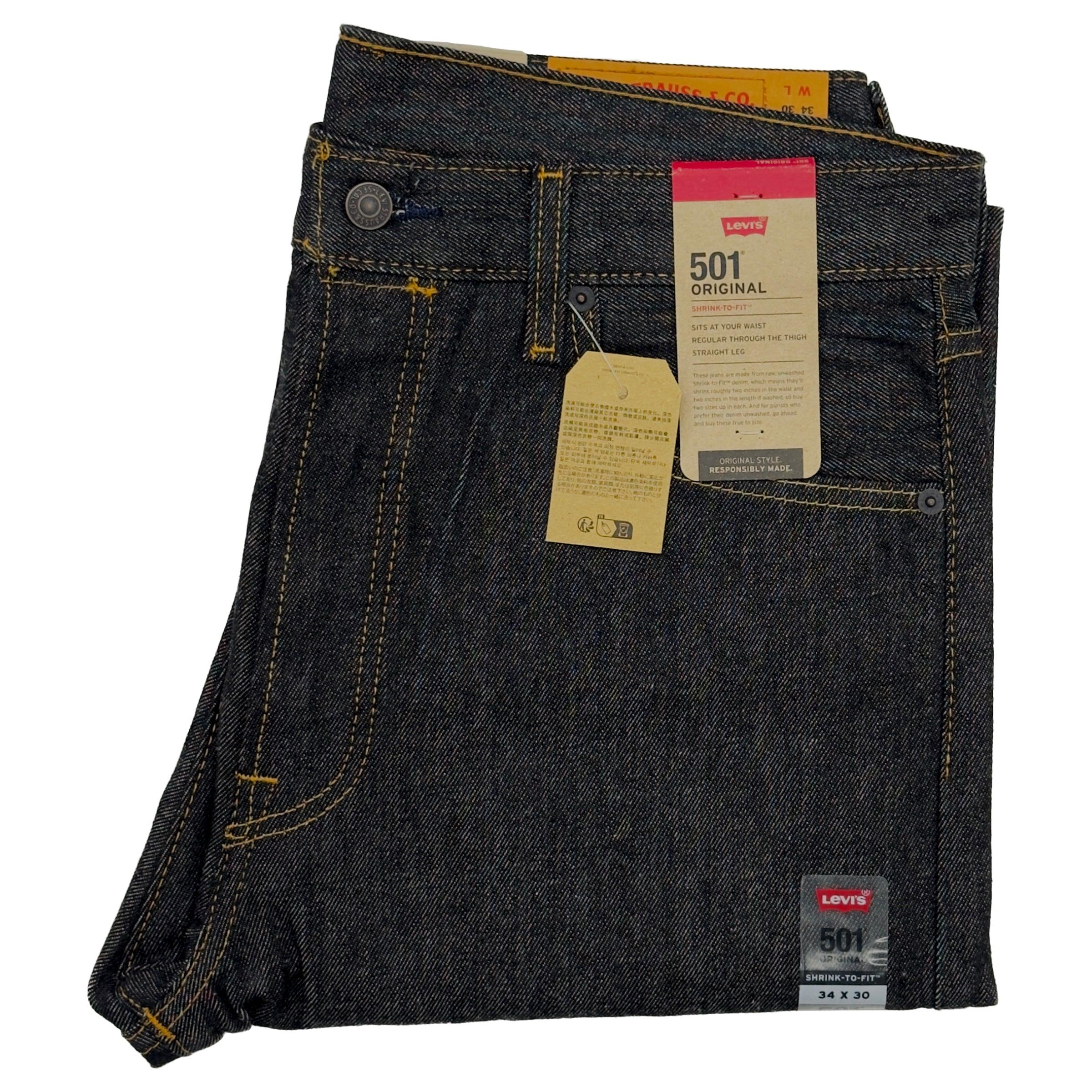 Raw Denim Jeans Levis 501 Shrink To Fit Before And After Levis 501