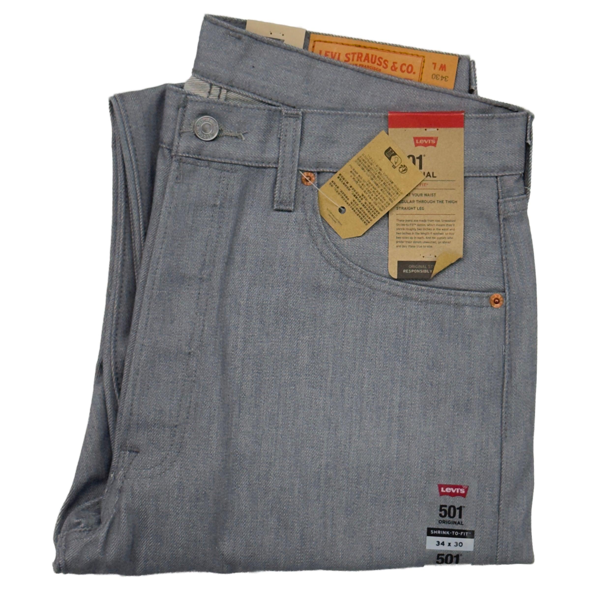 Levi's Men's 501 Original Shrink-to-Fit Non-Stretch Jeans (Silver Rigid) - AI Fashion Mart